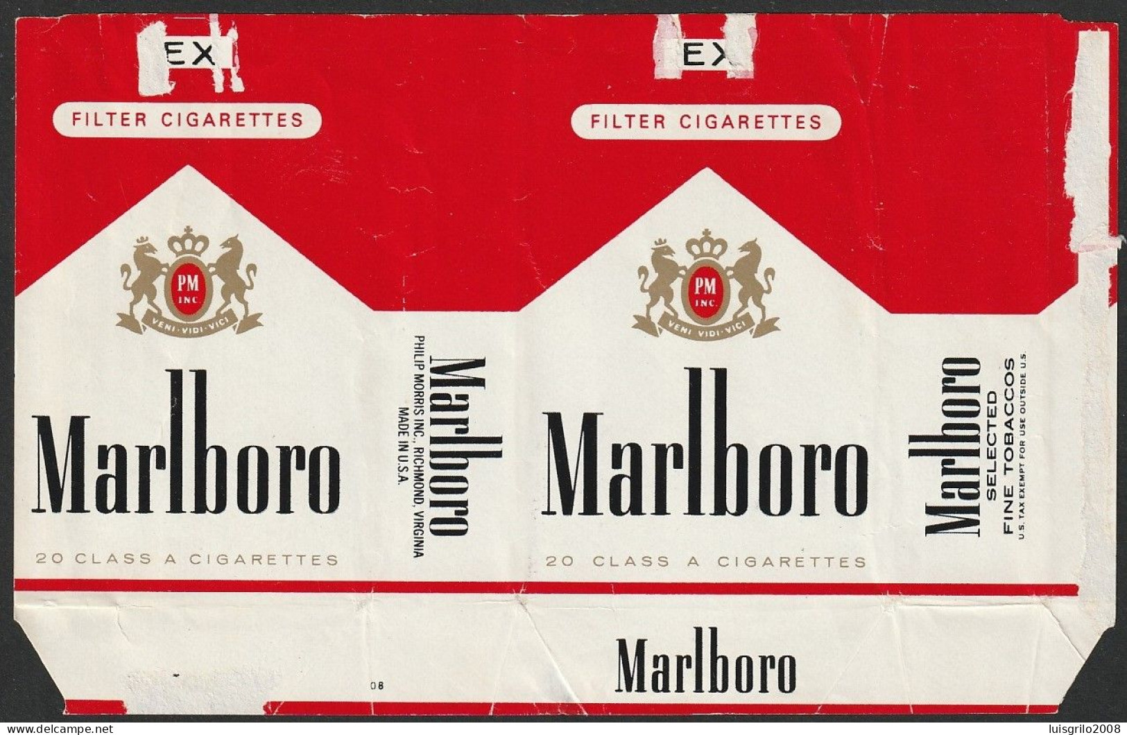 U.S.A., Old Cigarrette Pack - MARLBORO -|- Philip Morris, U.S.A. - Empty Tobacco Boxes