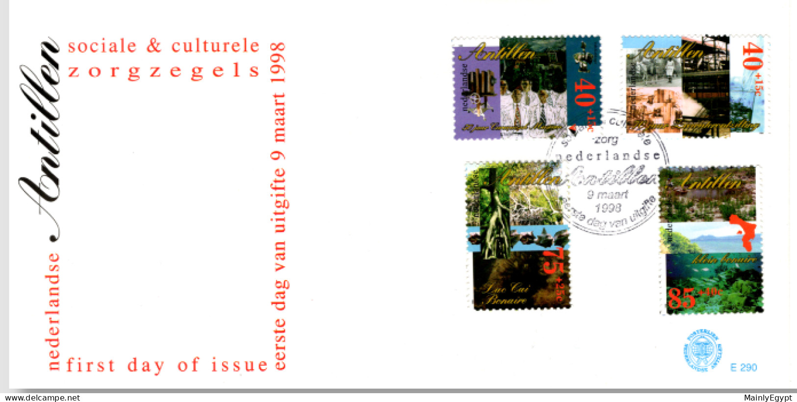 NETHERLANDS ANTILLES: 1998 FDC - Social And Cultural Care, Potable Water, Photo Camera  (E290) - Niederländische Antillen, Curaçao, Aruba