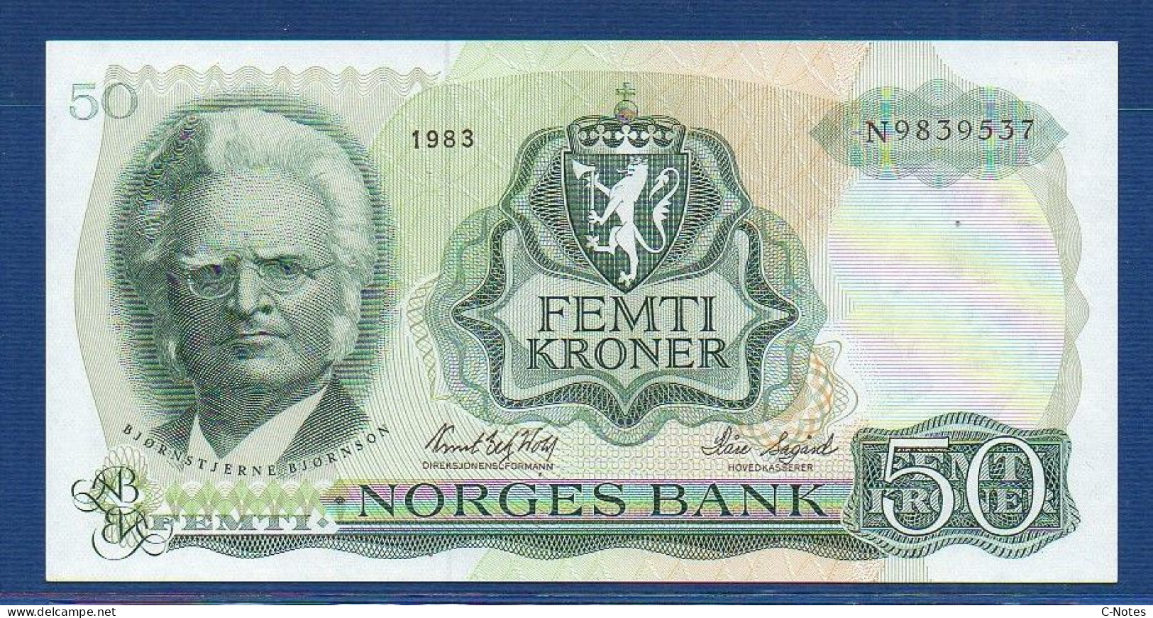 NORWAY - P.37d – 50 Kroner 1983 XF/aUNC, S/n N9839537 - Norvège