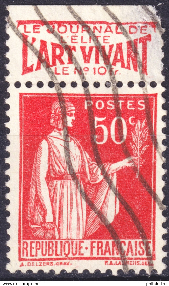 FRANCE - Yv.283 50c Paix Type 1 Avec PUB Art Vivant - Obl. TB - Used Stamps