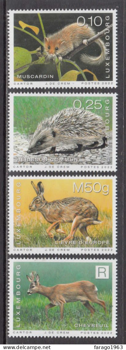 2022 Luxembourg Fauna Hedgehogs Rabbits Complete Set Of 4 MNH - Neufs