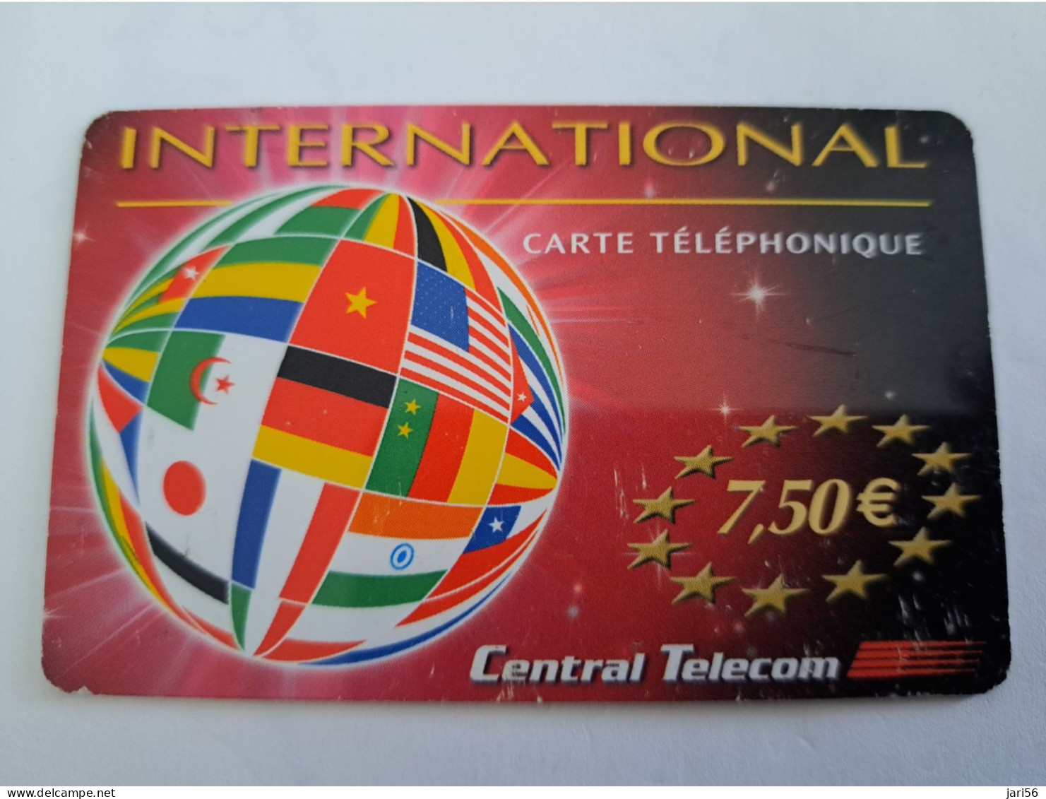 FRANCE/FRANKRIJK  /€ 7,50 /  CENTRAL TELECOM  / COUNTRY FLAGS/ PREPAID  USED    ** 14671** - Mobicartes: Móviles/SIM)