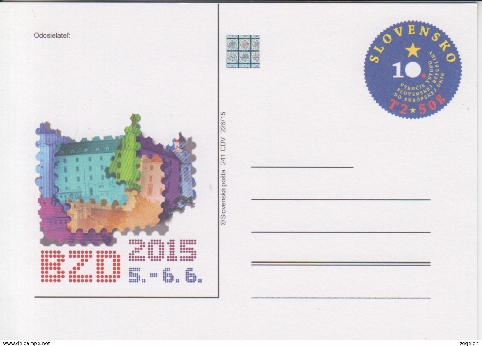 Slowakije Ongebruikte Postkaart CDV241 - Cartes Postales