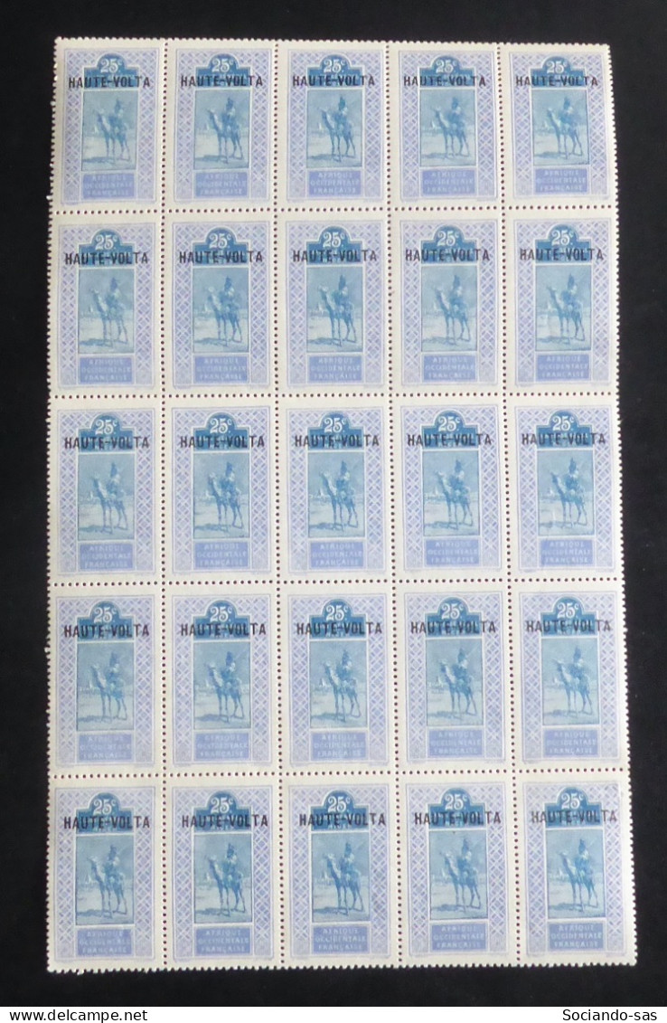 HAUTE-VOLTA - 1920 - N°YT. 8 - Targui 25c Bleu - Bloc De 25 - Neuf Luxe ** / MNH / Postfrisch - Unused Stamps