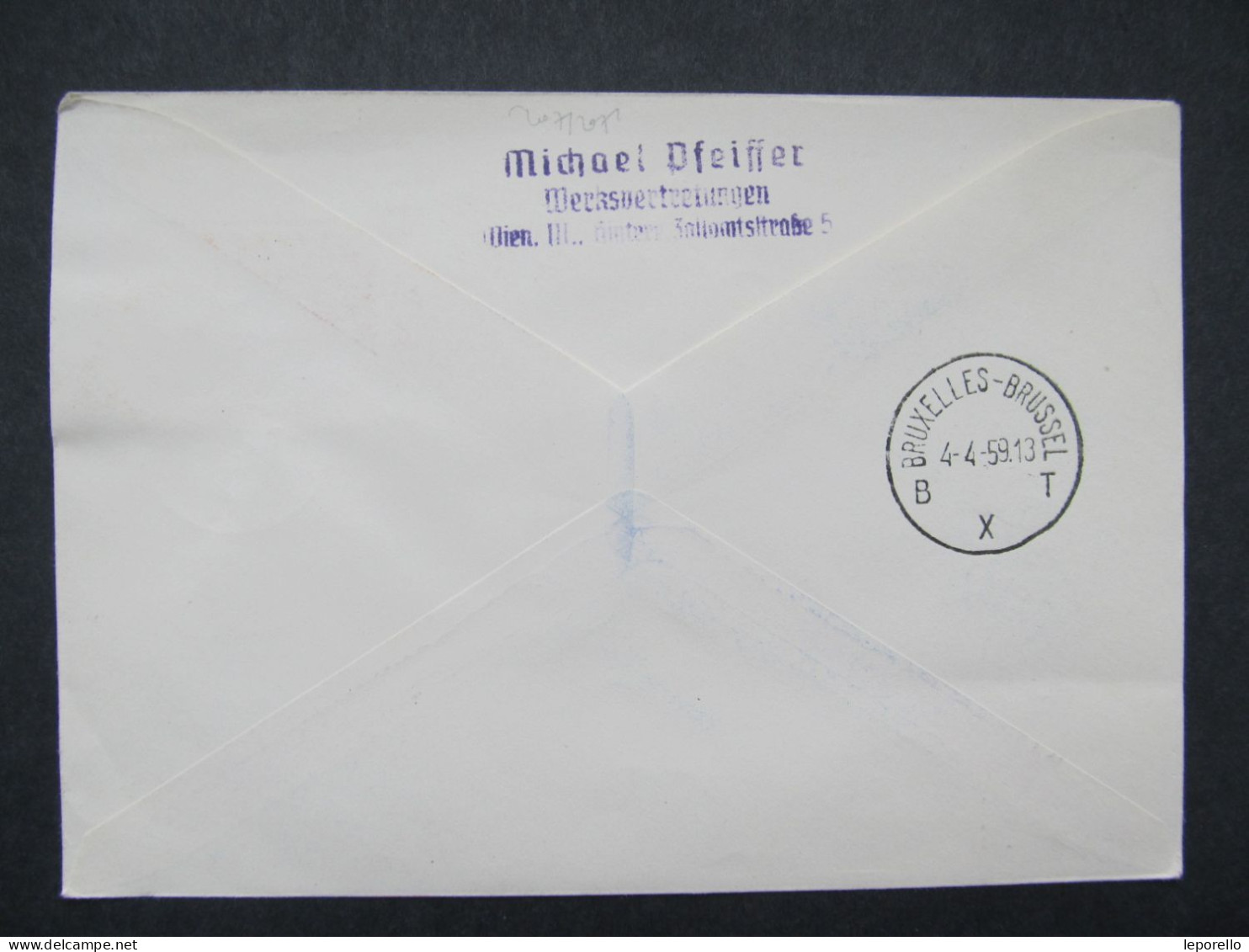 BRIEF AUA Wien - Frankfurt - Bruxelles 1959 //// D*56785 - Lettres & Documents