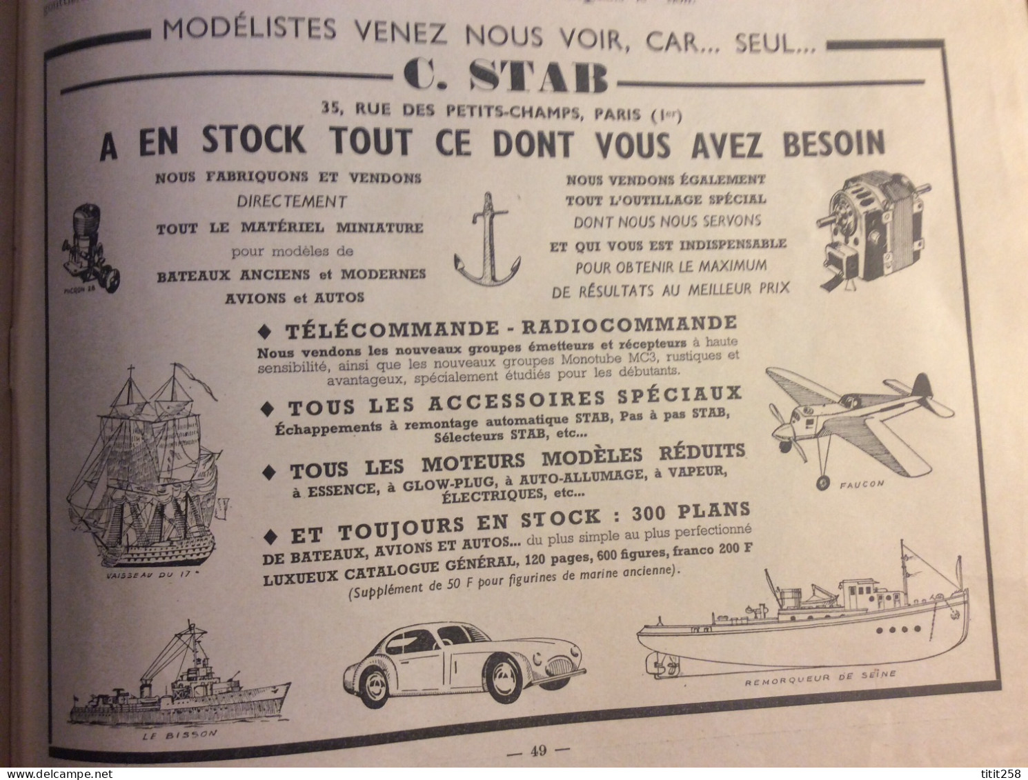 Systéme D Spécial Jeux / Jouets / Maquettes / Scooter Voilier Billard Grue Jeep Etc . 1958