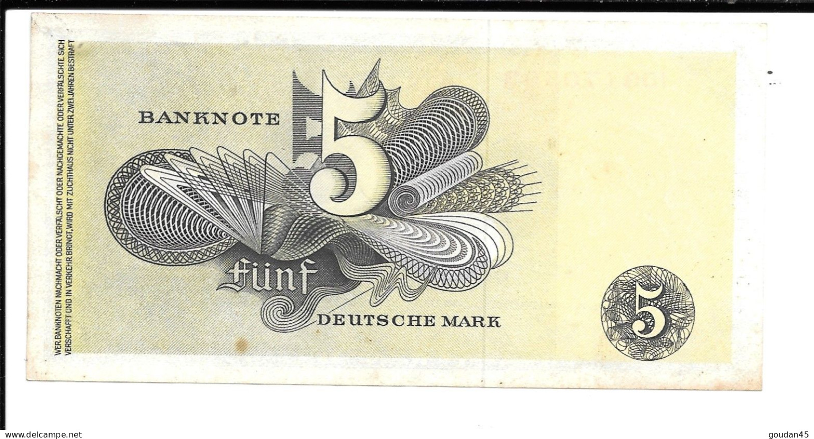 Billet Fûnf Deutsche Mark 09 12 1948 - 5 Mark