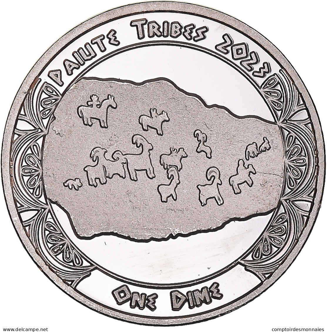 Monnaie, États-Unis, Dime, 2023, Tribus Des Amérindiens.Paiute Tribes.BE, FDC - Commemoratifs