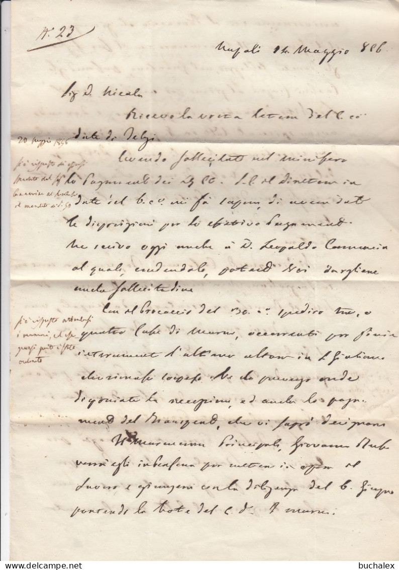 Italien Briefinhalt Aus Dem Jahr 1856 Von Napoli - Unclassified