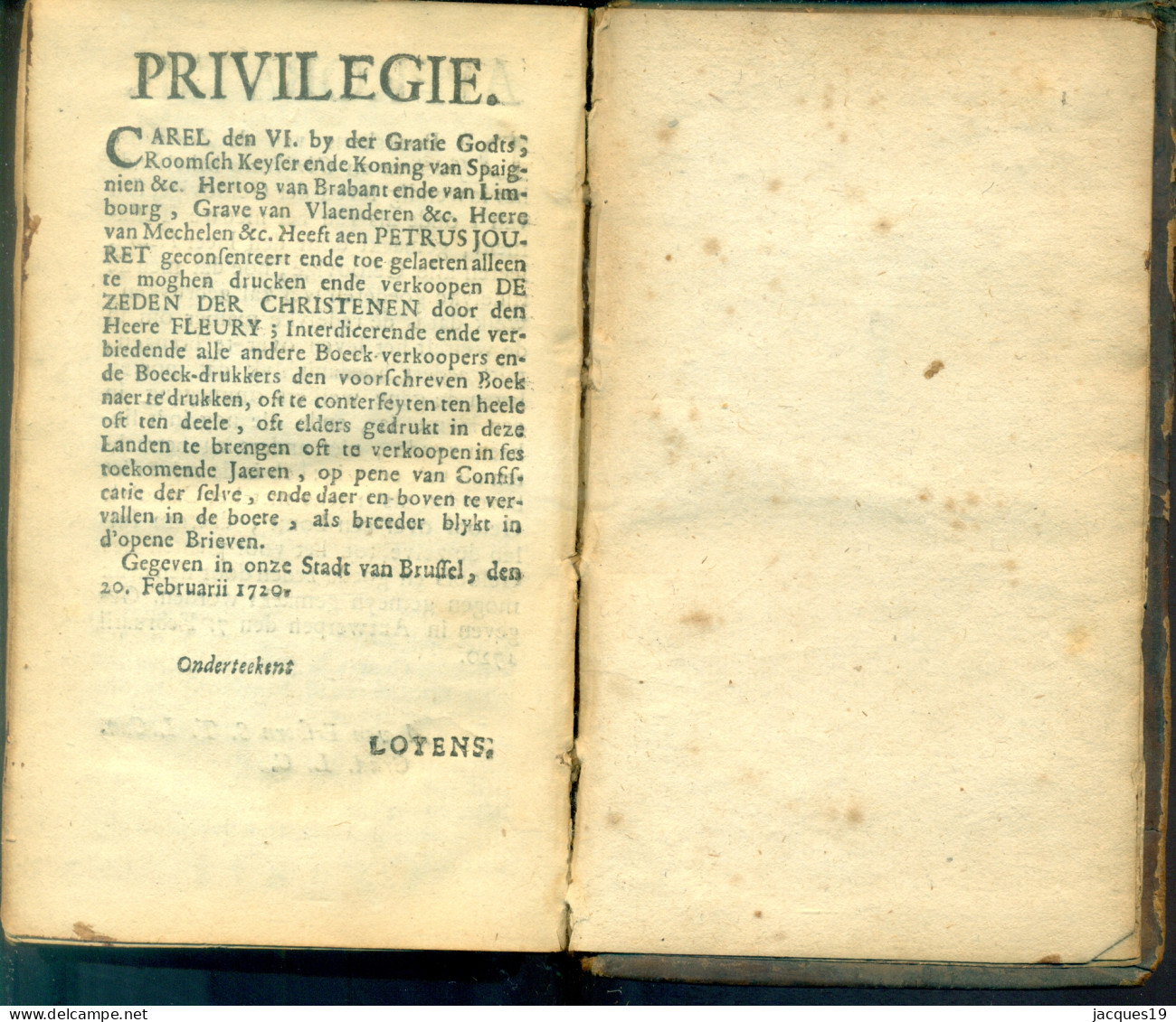 1720 De Zeden Der Christenen Gemaakt Door Den Heer Fleury Tegenwoordig Den Biegtvader Den Koning Van Vrankrijk - Antique