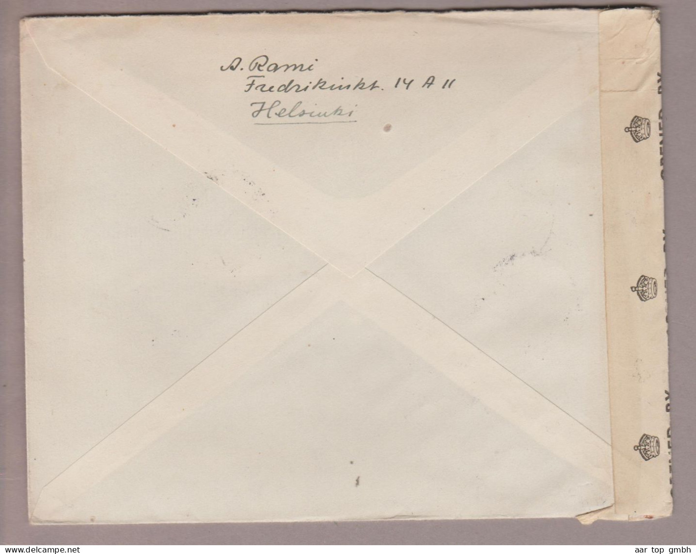 Finnland 1945-05-15 Helsinki Zensur-Flugpostbrief über "UK" Nach Zürich - Briefe U. Dokumente