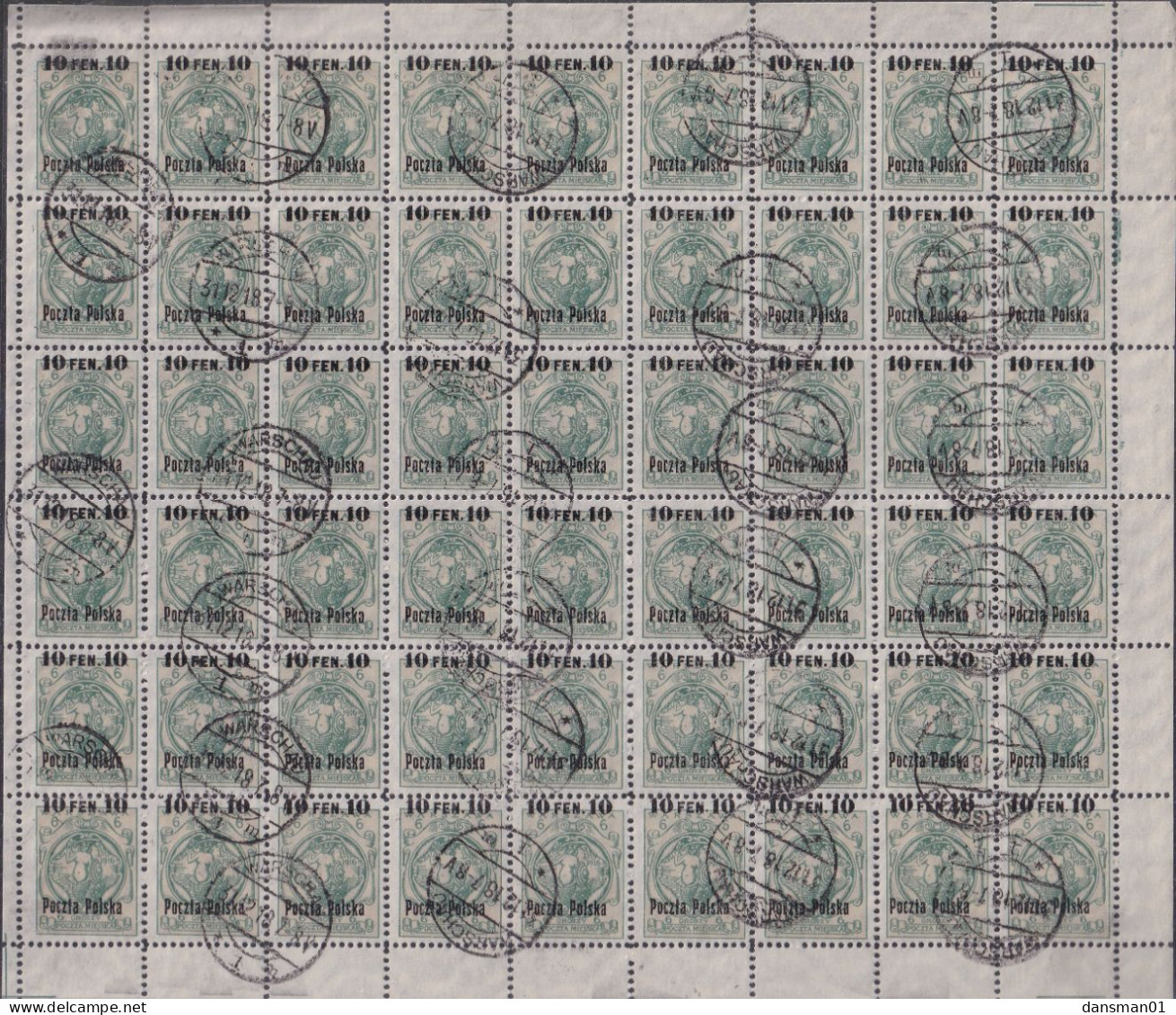 POLAND 1918 Fi 3 Used Full Sheet - Gebraucht