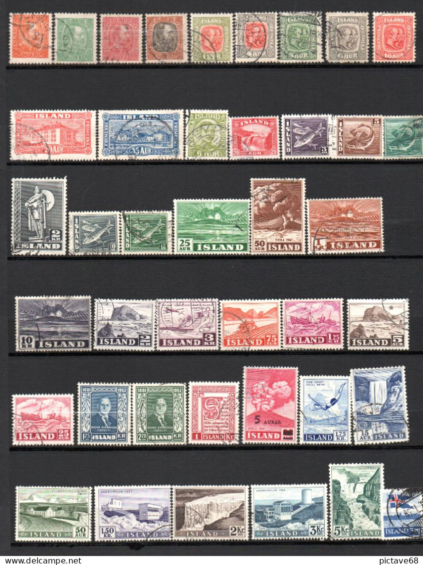 ISLANDE / PETIT LOT DE TIMBRES OBLITERES - Collections, Lots & Series