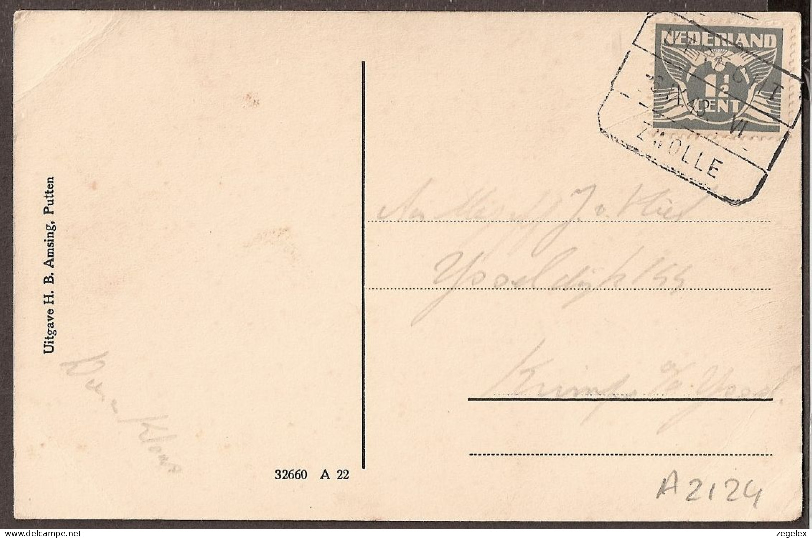 Putten - 1943 - Postkantoor Met Klederdracht En Treinstempel - Putten