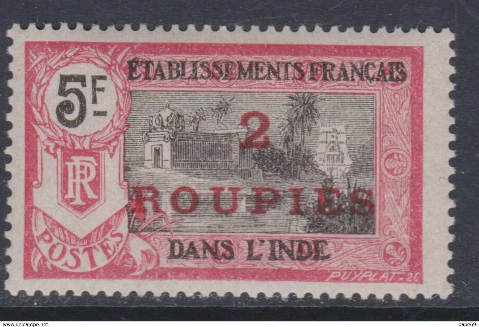 Inde N° 76 X Partie De  Série : 2 R. Sur 2 F. Rose Et Noir Trace De Charnière Sinon TB - Oblitérés