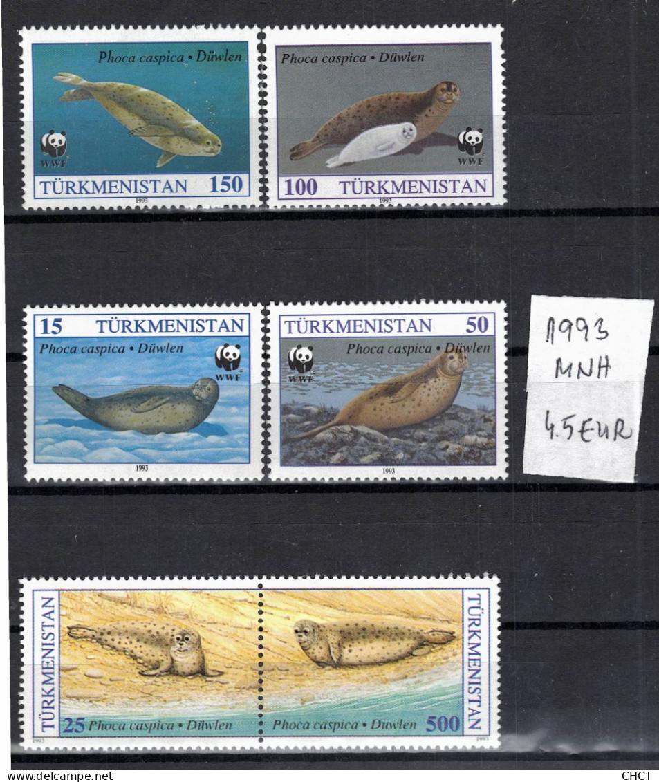 CHCT4 - Seals, Fauna, Complete Series, MNH Stamps, 1993 Turkmenistan - Turkménistan