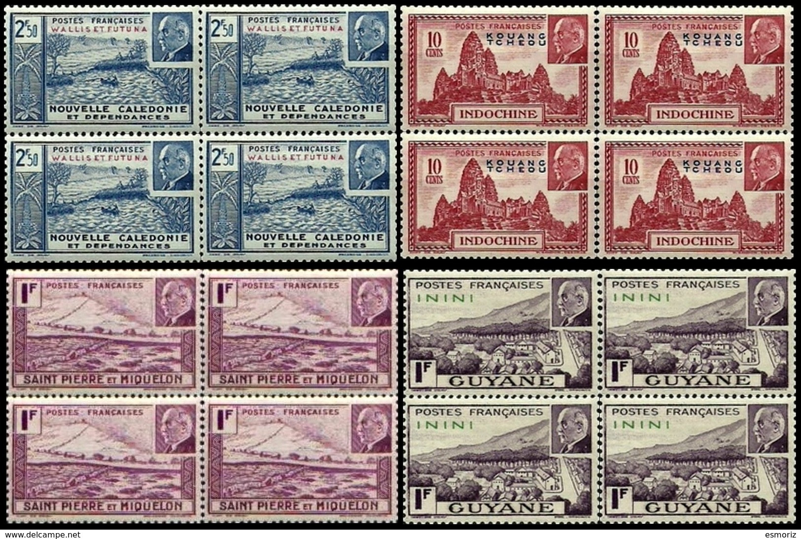 FRENCH COLONIES, Série/Set, ** MNH, Cat. € 180 - 1941 Série Maréchal Pétain