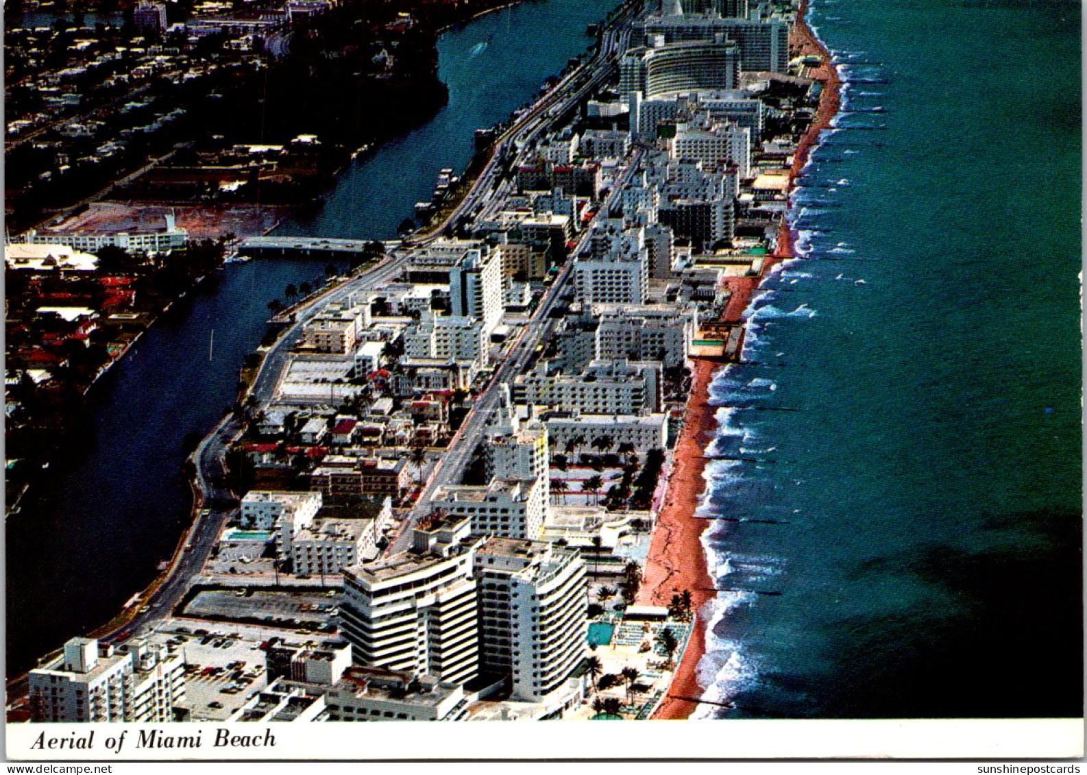 Florida Miami Beach Aerial View Ocean Front Hotels And Apartments - Miami Beach