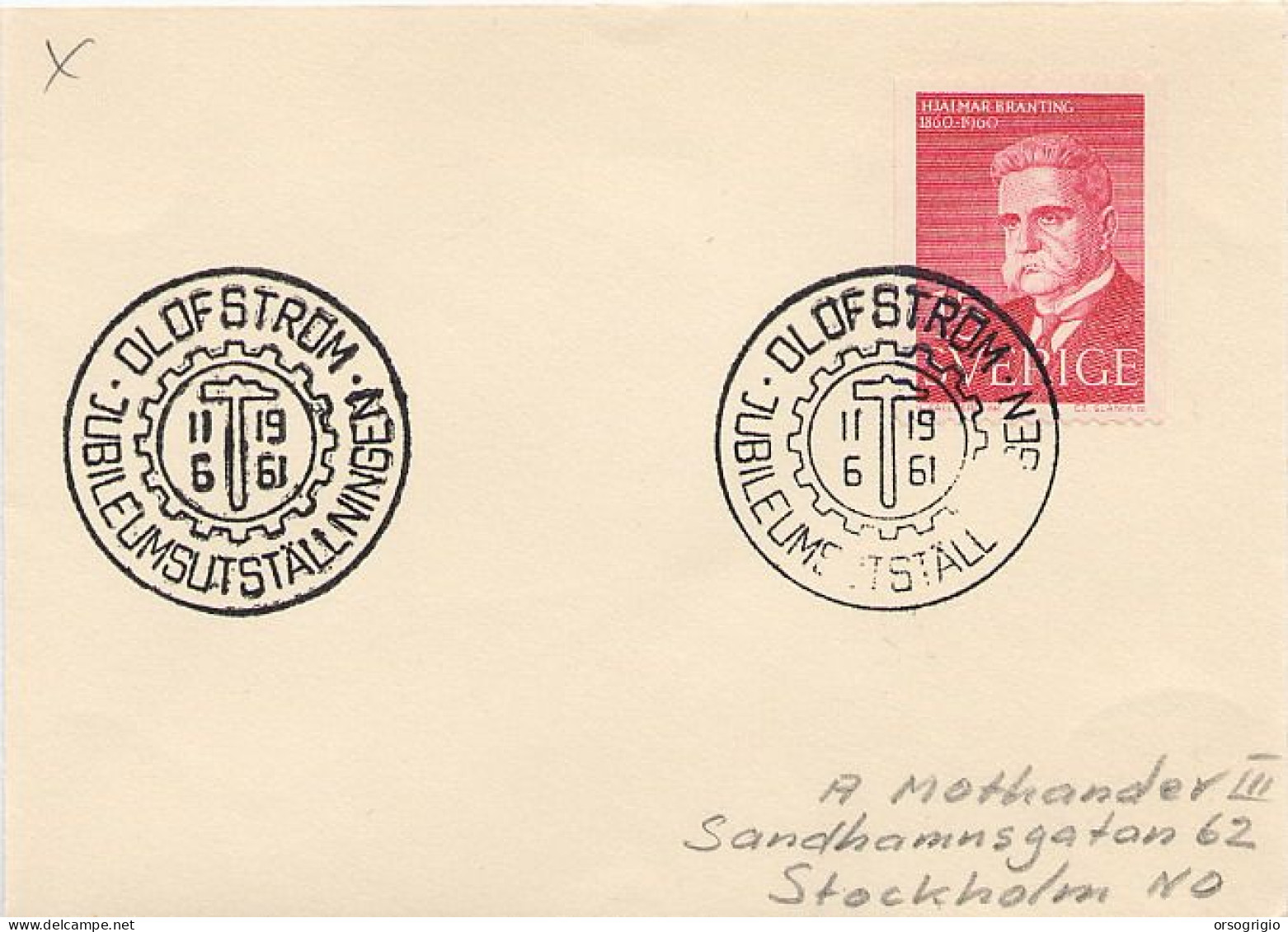 SVEZIA - SVERIGE - 1961 - OLOFSTROM - Covers & Documents