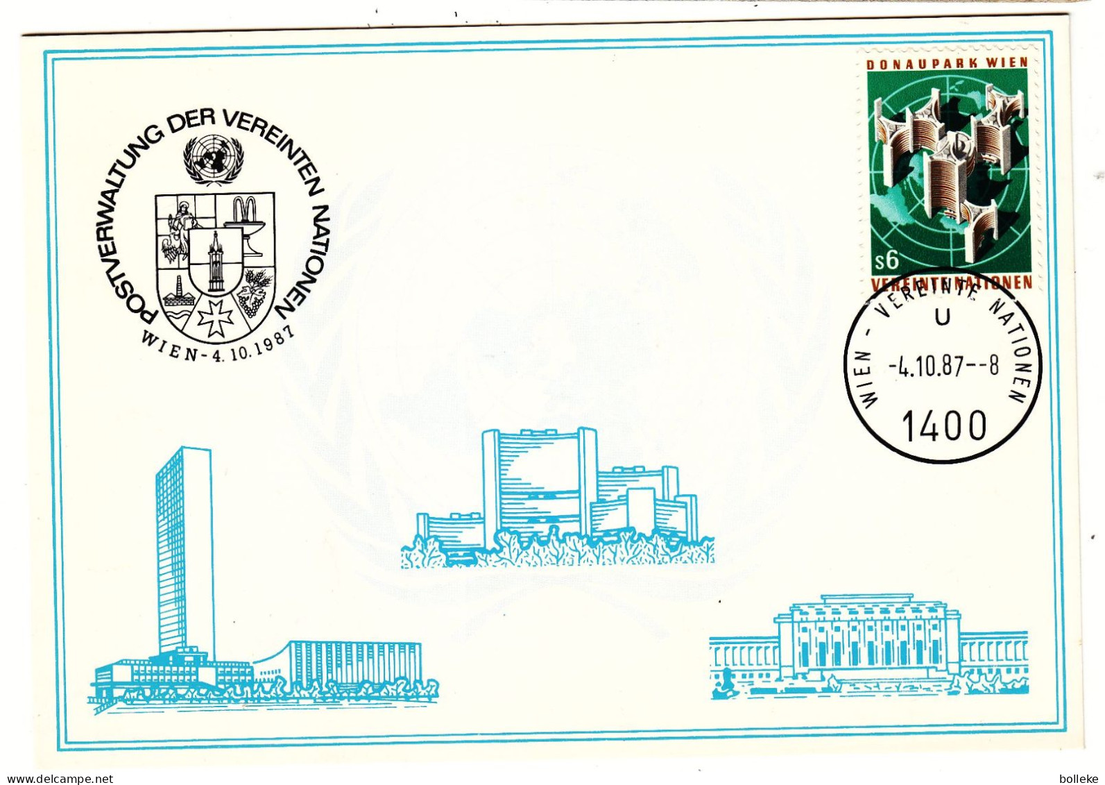 Nations Unies - Vienne - Carte Postale De 1987 - Oblit Wien - - Brieven En Documenten