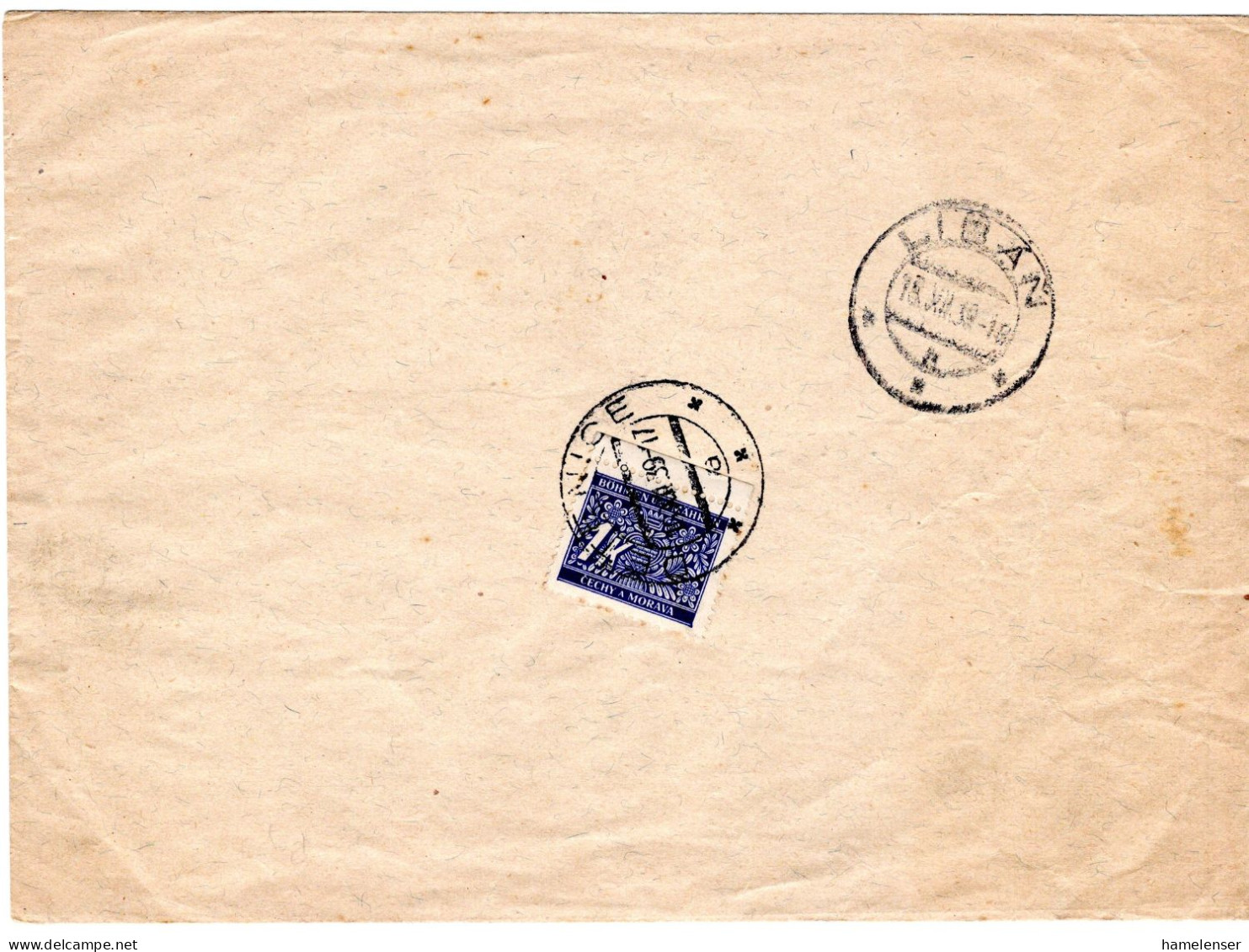59450 - Deutsches Reich / Böhmen & Mähren  - 1939 - 1,20K Portomke EF A ZUBf LIBAN -> DETENICE - Storia Postale