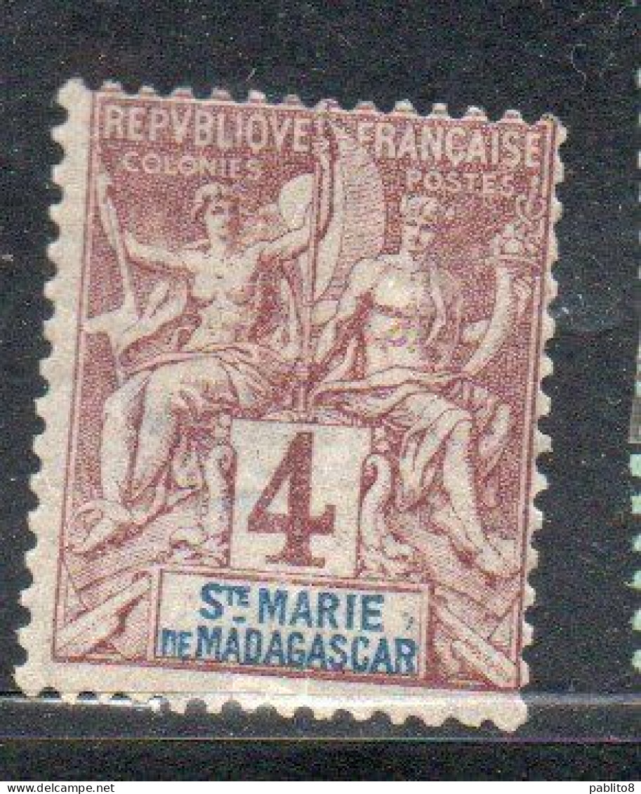 STE. MARIE DE MADAGASCAR SANTA MARIA DEL ST. MARY OF 1894 NAVIGATION AND COMMERCE 4c MH - Neufs