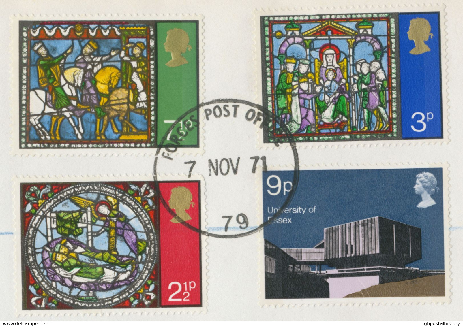 GB 7.11.1971, Christmas Set And 9p University Tied By Large CDS „FIELD POST OFFICE / 79“ On Superb Souvenir R-Cover With - Briefe U. Dokumente