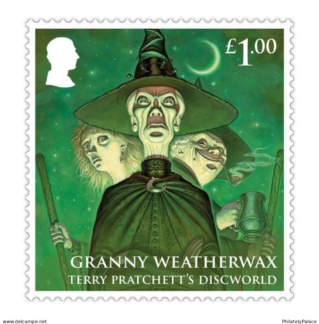 GREAT BRITAIN 2023 GB Terry Pratchett's Discworld Monkey, Torch,Elephant, Turtle, Cat, Skeleton,Moon, Pack SET MNH (**)