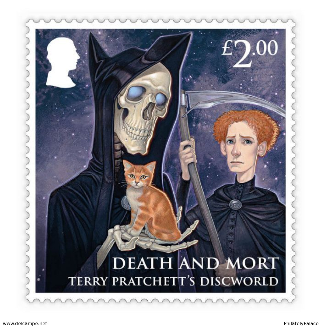 GREAT BRITAIN 2023 GB Terry Pratchett's Discworld Monkey, Torch,Elephant, Turtle, Cat, Skeleton,Moon, Pack SET MNH (**)