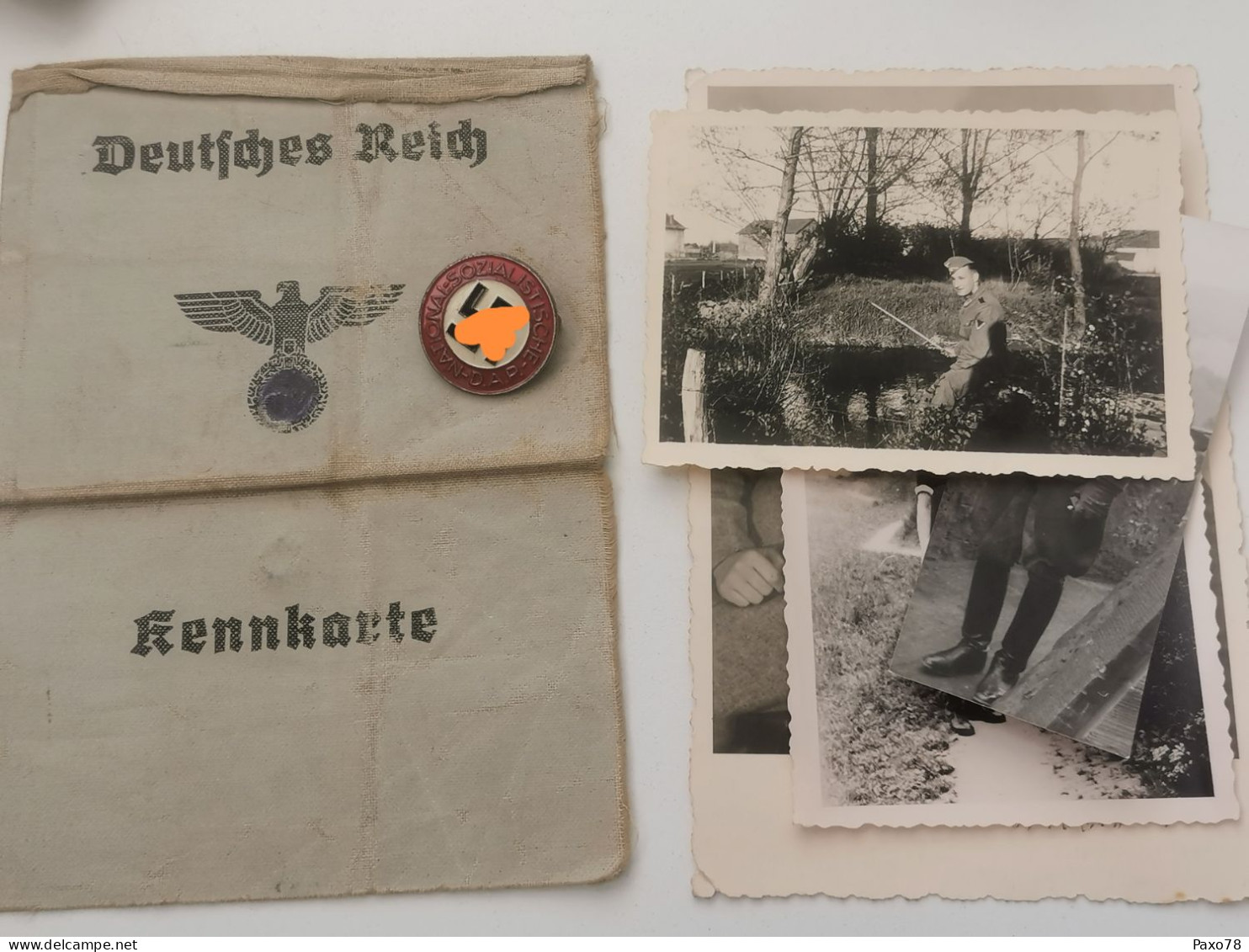 Rennkarte + Insigne National-Sozialistische + 4 Photos. WW2 - Sonstige & Ohne Zuordnung