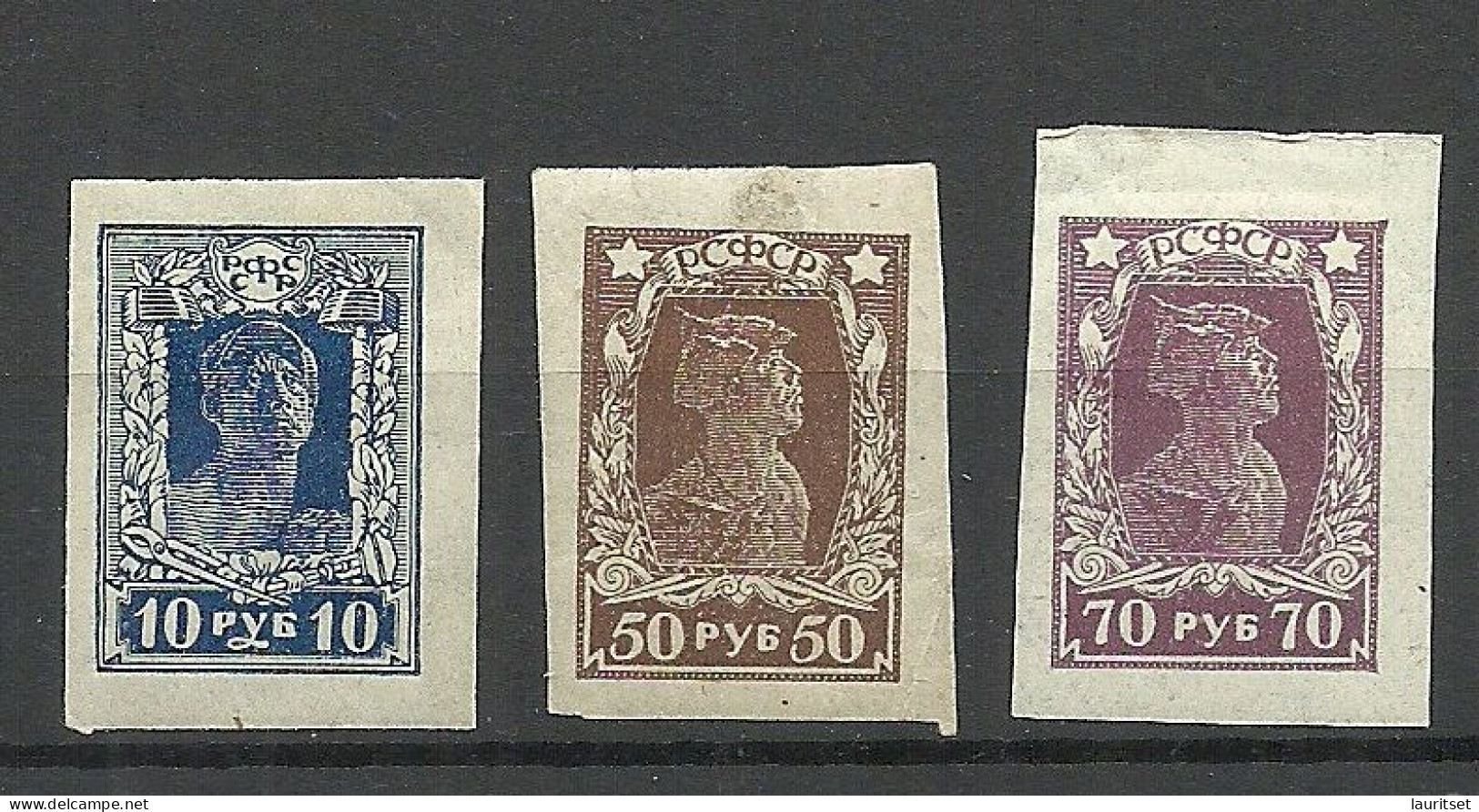 RUSSLAND RUSSIA 1923 Michel 208 - 210 B MNH - Ongebruikt