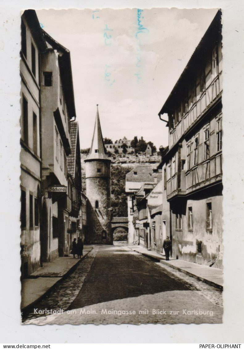 8782 KARLSTADT,  Maingasse, Bäckerei, Gaststätte "Anker", 1951 - Karlstadt