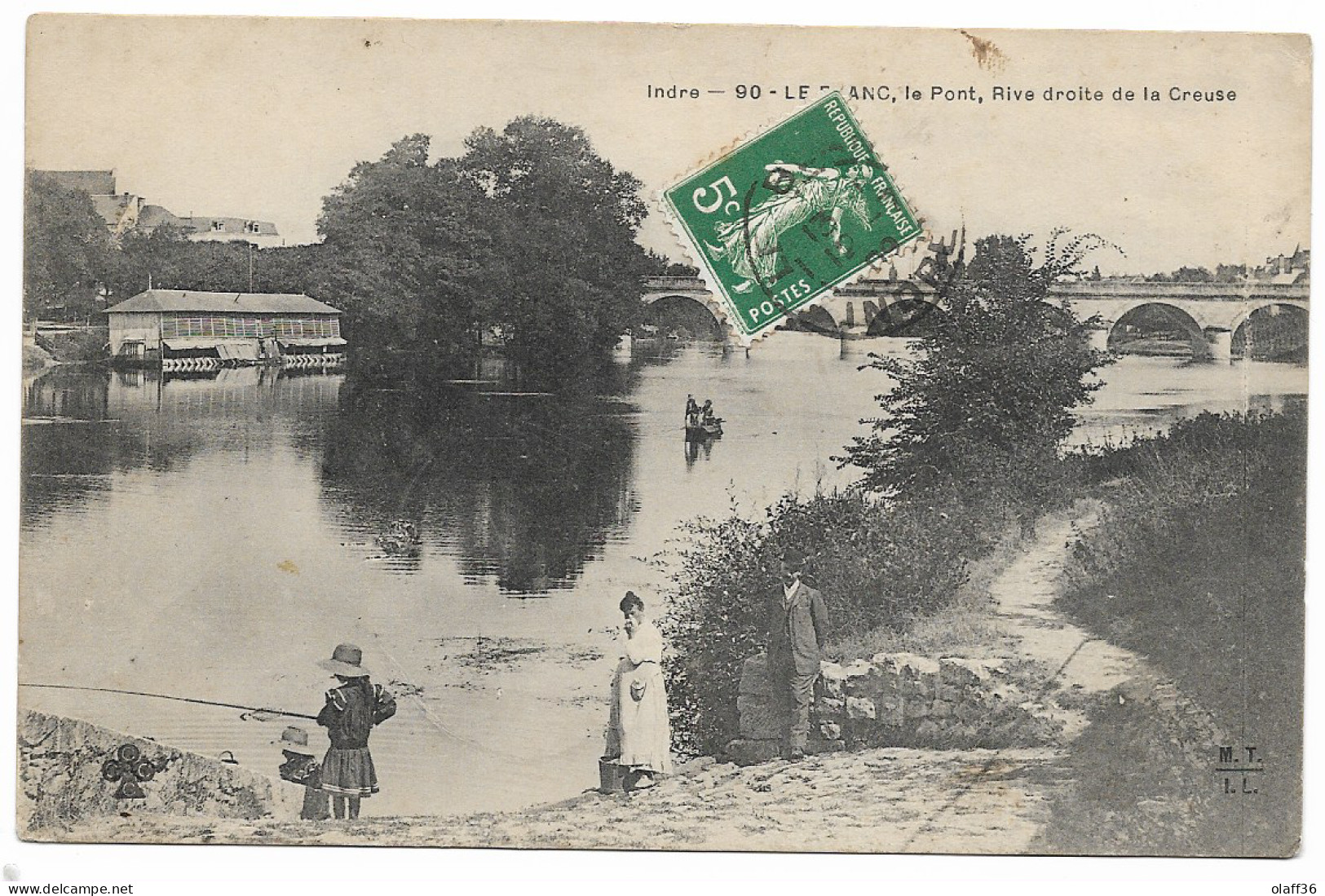 CPA 36 INDRE  LE BLANC Le Pont Rivedroite De La Creuse - Le Blanc