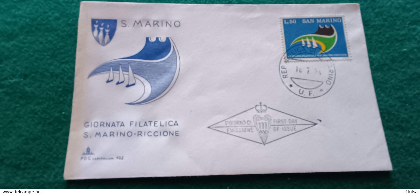 SAN MARINO 18/7/74 Giornata Filatelica San Marino Riccione - Timbres Express