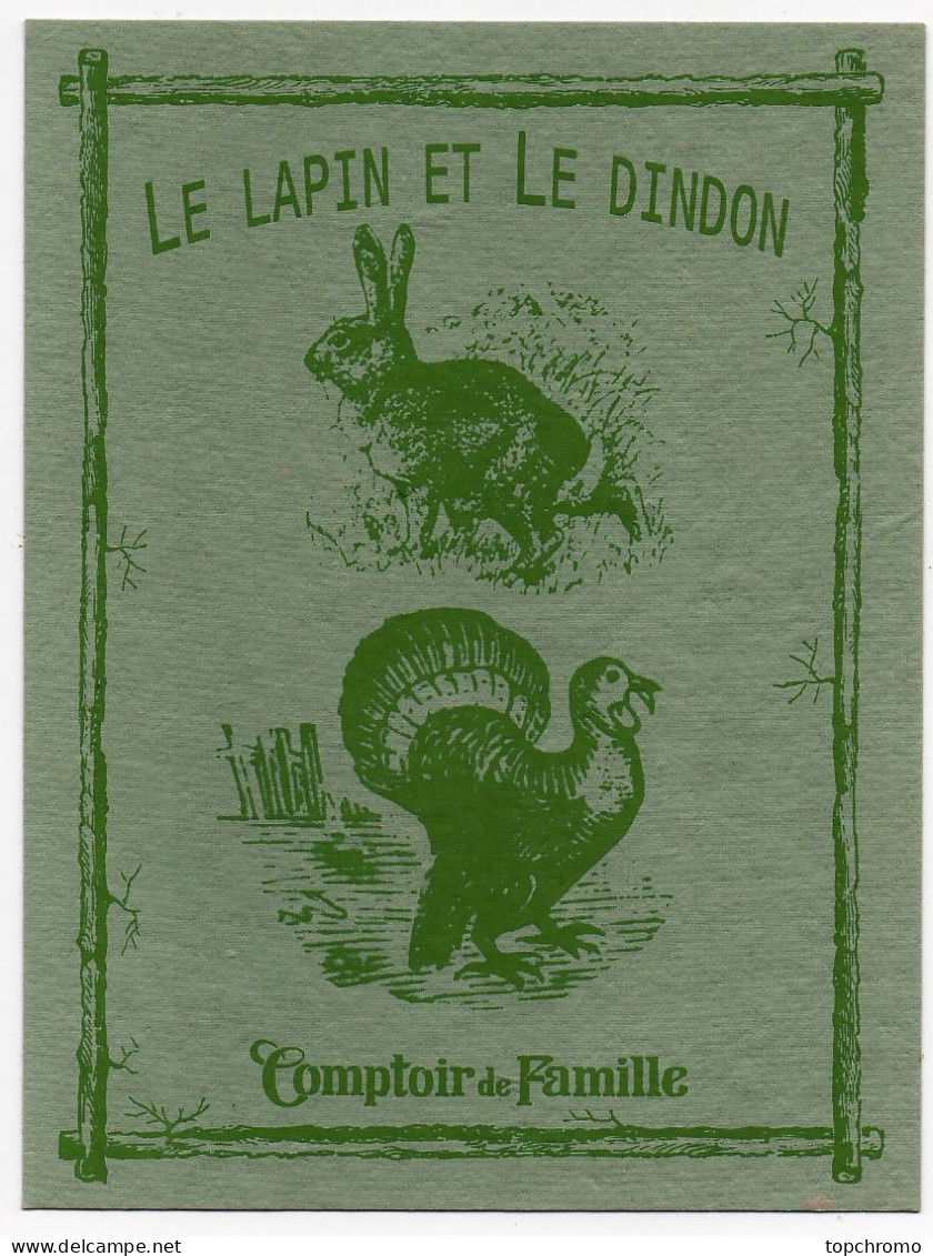 Buvard Comptoir De Famille Le Lapin Et Le Dindon - Animaux