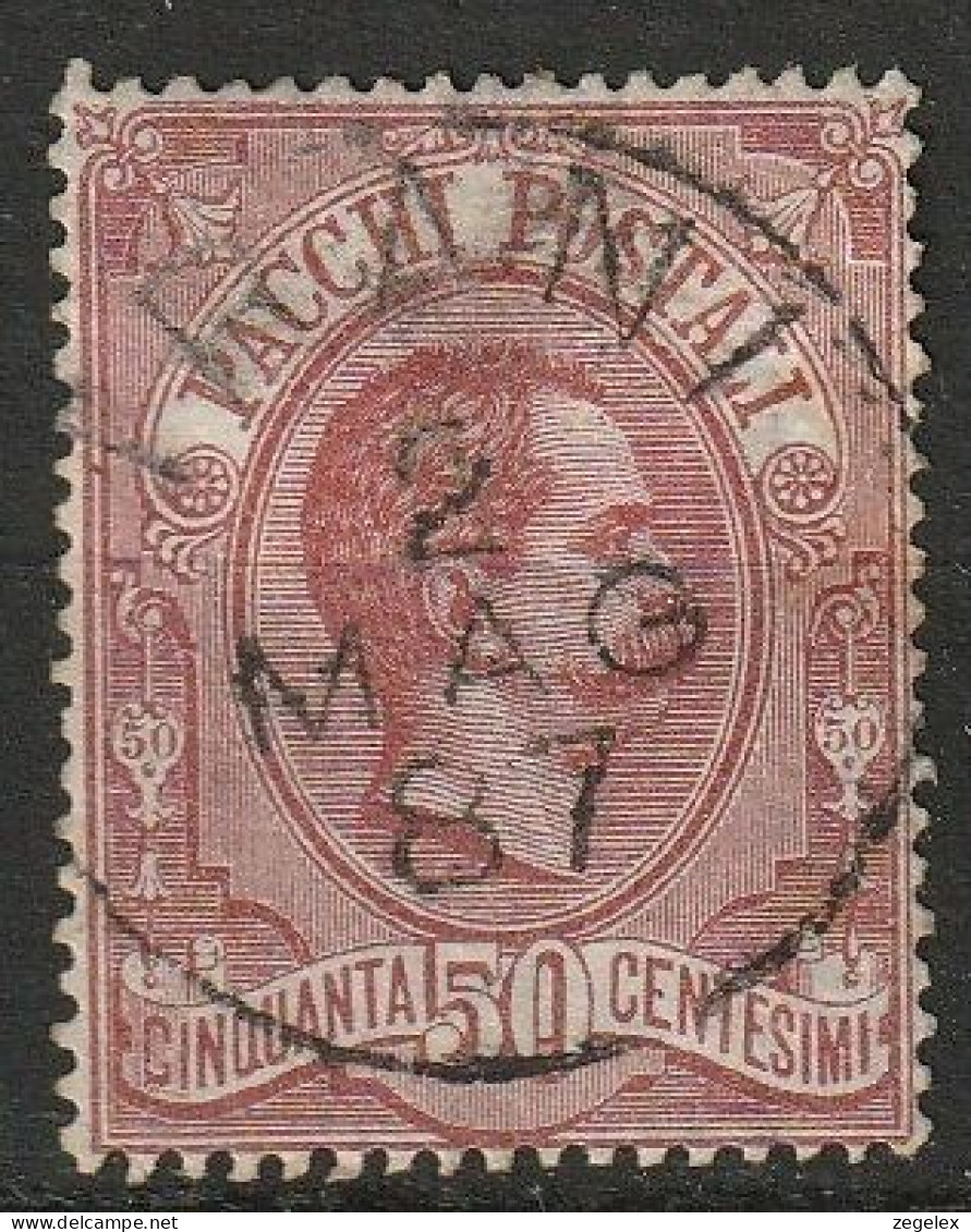 1884 Italia Pacchi Postali. 50 C  Nice Cancelation "TRANI 2 MAG 87" Michel Paketmarken 03 Used, Usato. - Pacchi Postali