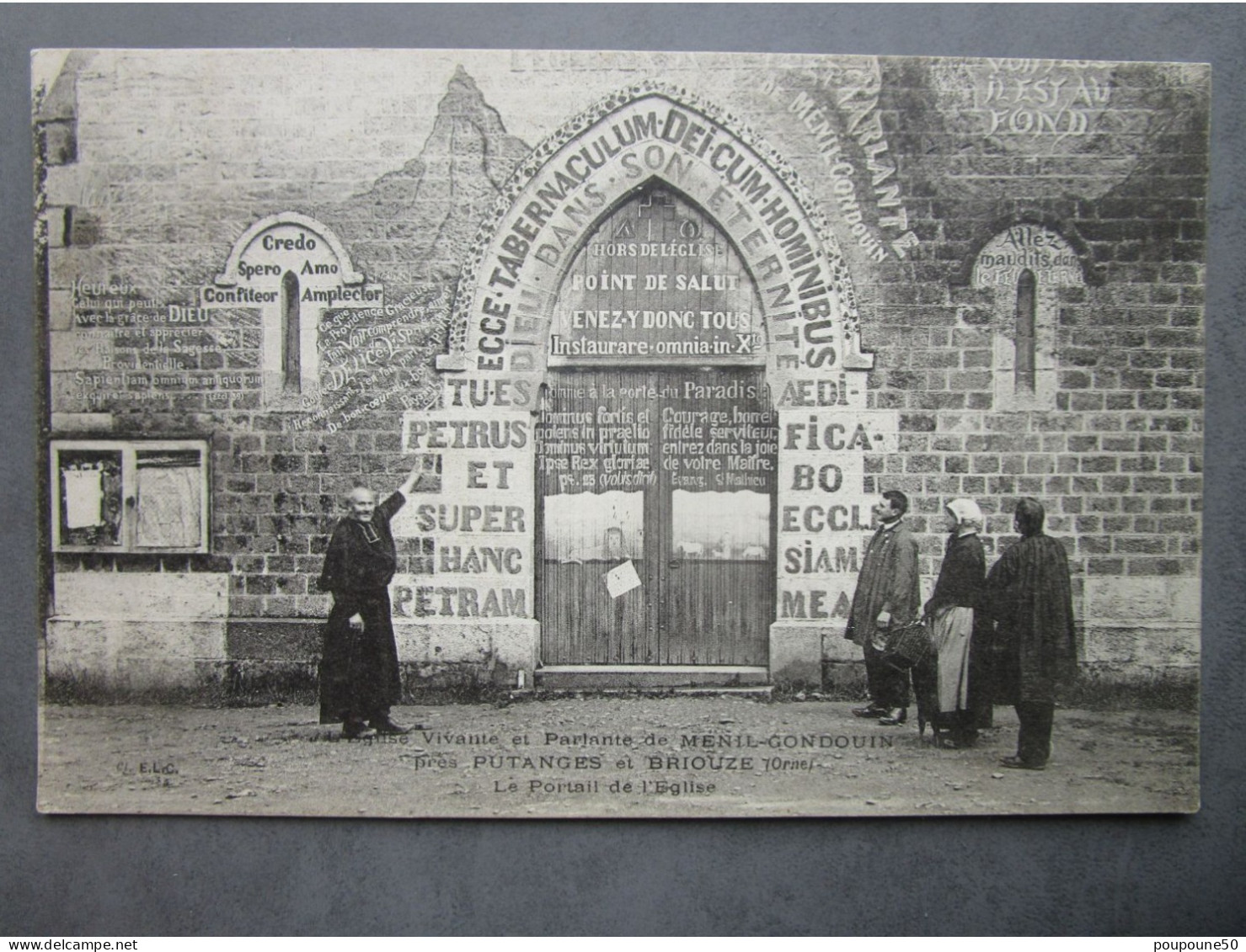 CPA 61 Orne MENIL GONDOUIN  Prés Putanges Le Lac Et Briouze - L'église Vivante Et Parlante Saint Vigor  Timbrée 1902 - Putanges