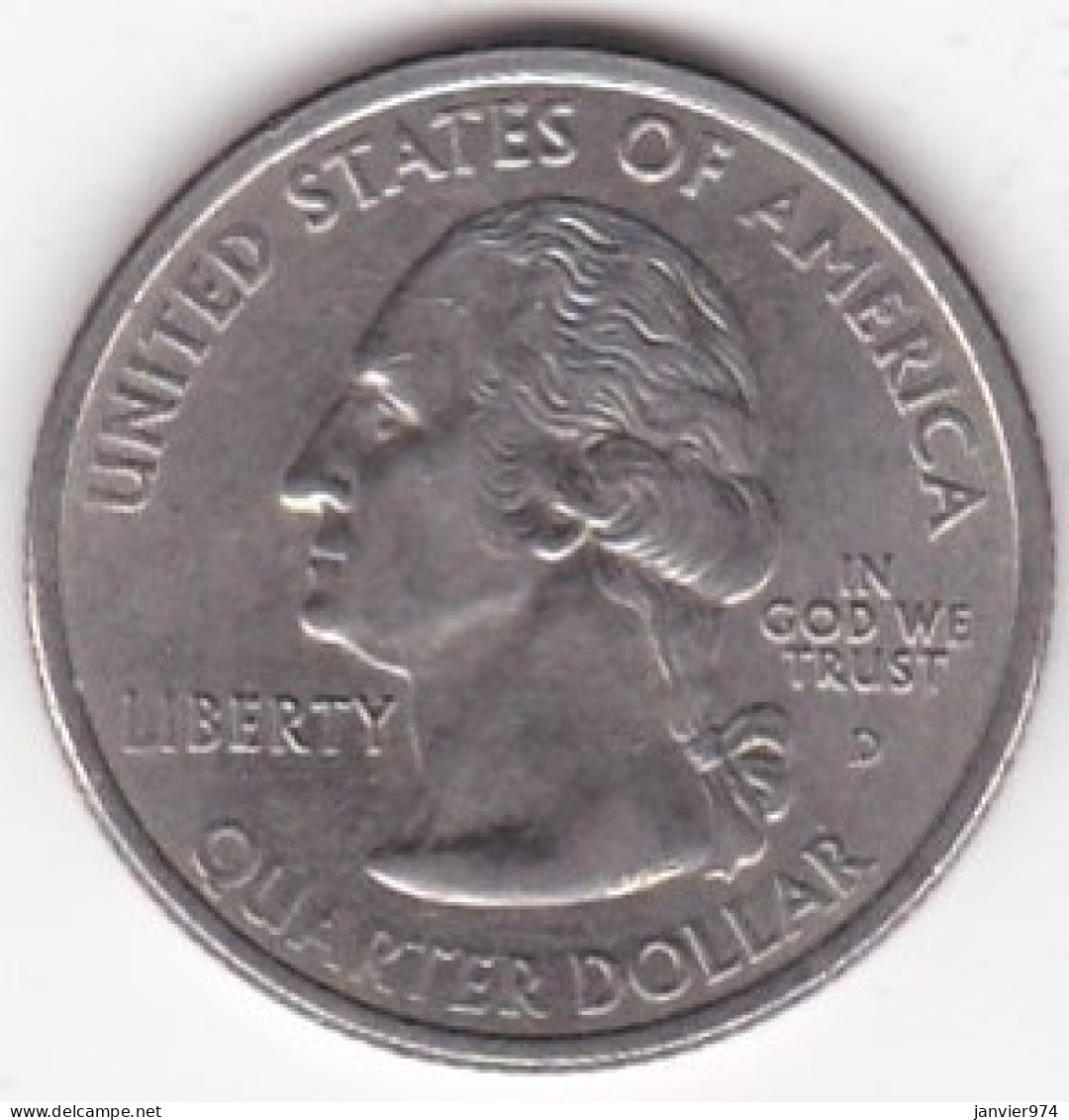 Vermont Quarter Dollar 2001 D, Georges Washington, Cupronickel KM# 321 - 1999-2009: State Quarters