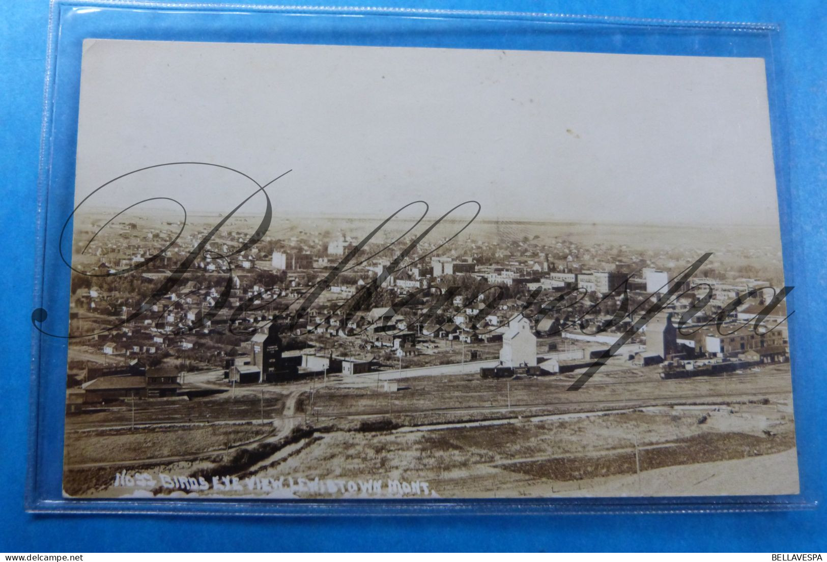 Montana Farmers Elevators Co.  Lewistown Mont Real Picture Postcard RPPC N°99 Bird Eye &  Railroad Station Birdview - Autres & Non Classés