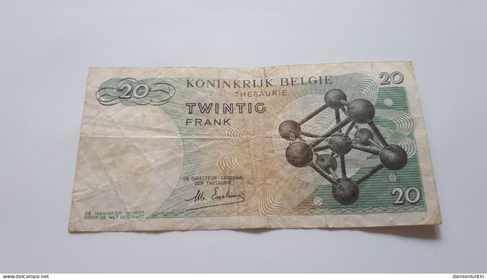 BELGIQUE/BELGIE/BELGIEN/BELGIUM ATOMIUM 20 FRANCS 1964 ESSELEN SERIE 3 K P-138a.2 - 20 Francs