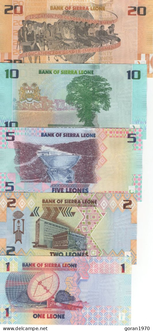 SIERRA LEONE Set 1, 2, 5, 10 I 20 Leones 2022 UNC - Sierra Leone