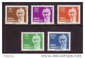 1980 TURKEY ATATURK REGULAR ISSUE STAMPS MNH ** - Nuovi