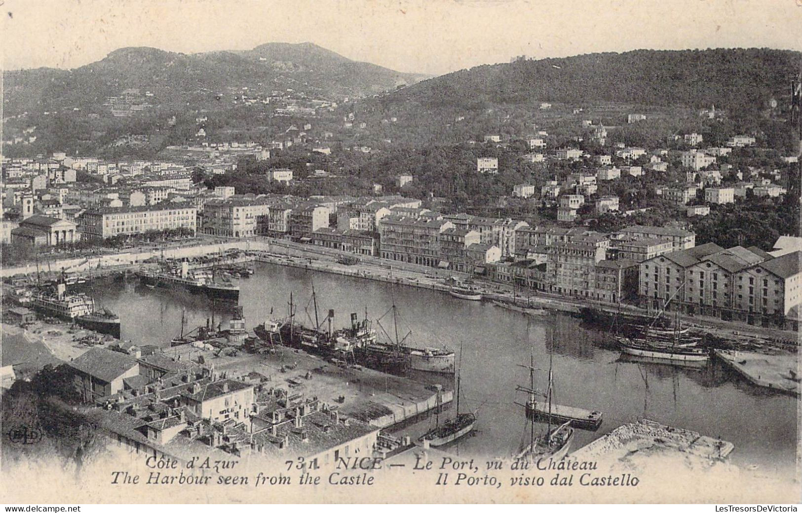 FRANCE - 06 - Nice - Le Port, Vu Du Château - Carte Postale Ancienne - Transport (sea) - Harbour