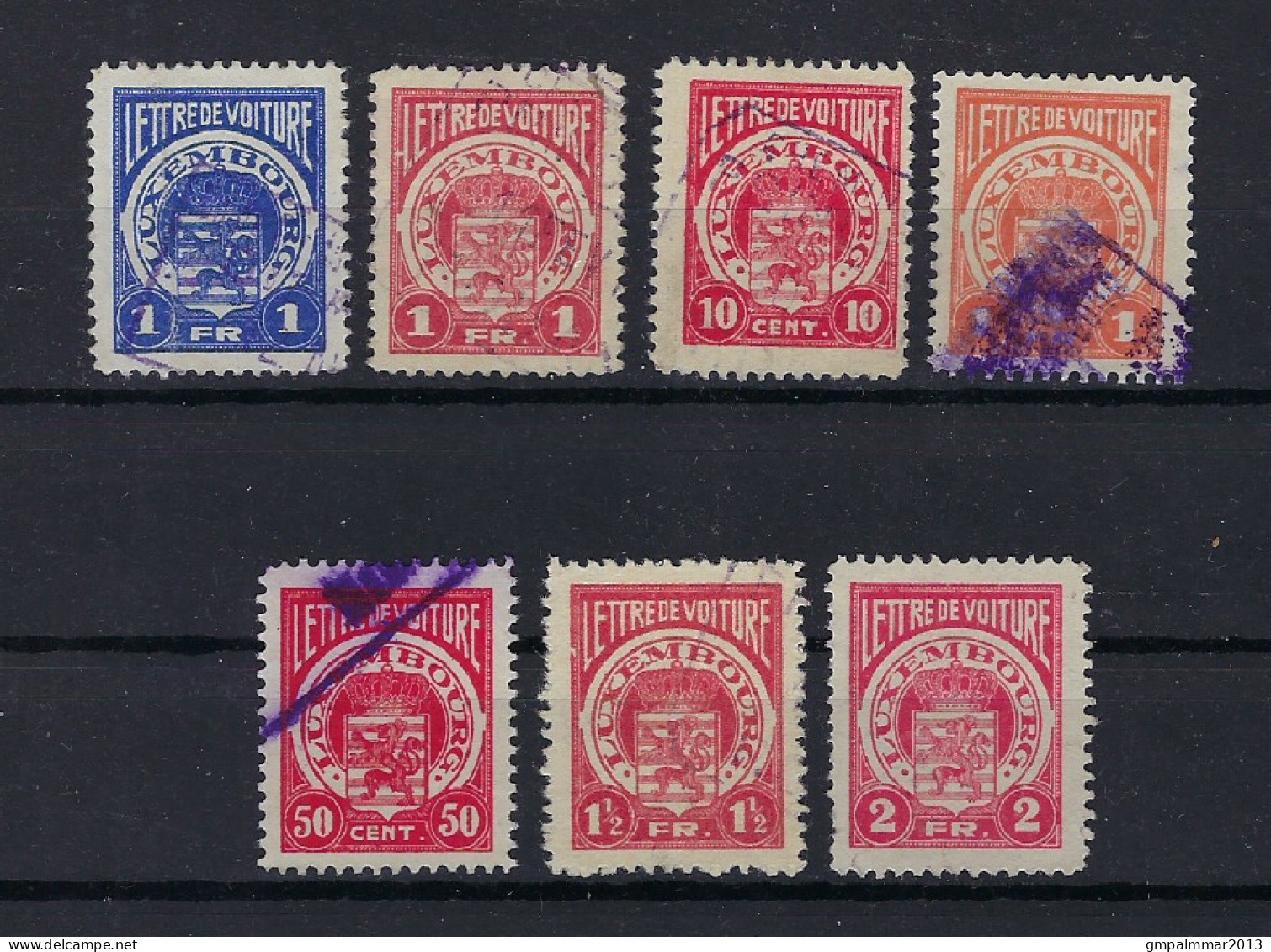 LUXEMBOURG - Timbre Fiscal " Lettre De Voiture 7 Valeurs Different " , état Voir Scan !  LOT 380 - Revenue Stamps