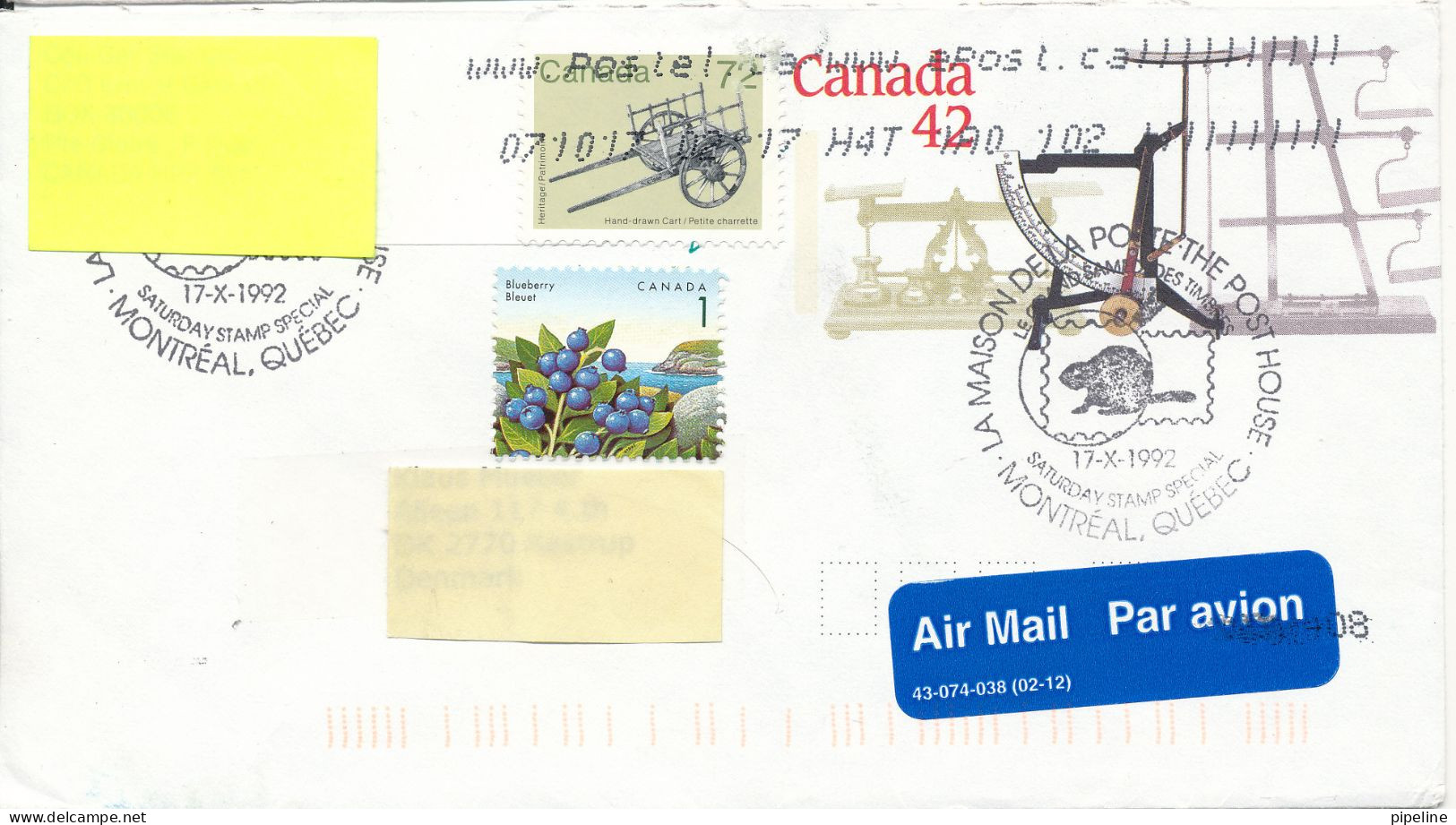 Canada Postal Stationery Cover Uprated And Sent To Denmark 17-10-2007 - 1953-.... Regno Di Elizabeth II