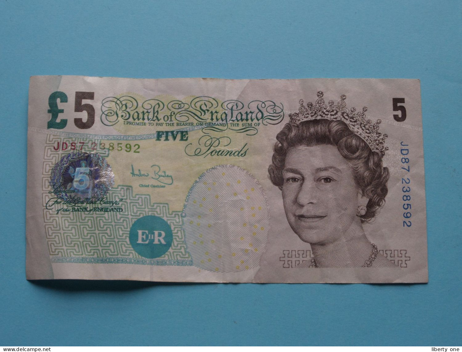 5 Five Pounds ( JD87 238592 - 2002 ) Bank Of England ( See Scans ) Circulated ! - 5 Pond