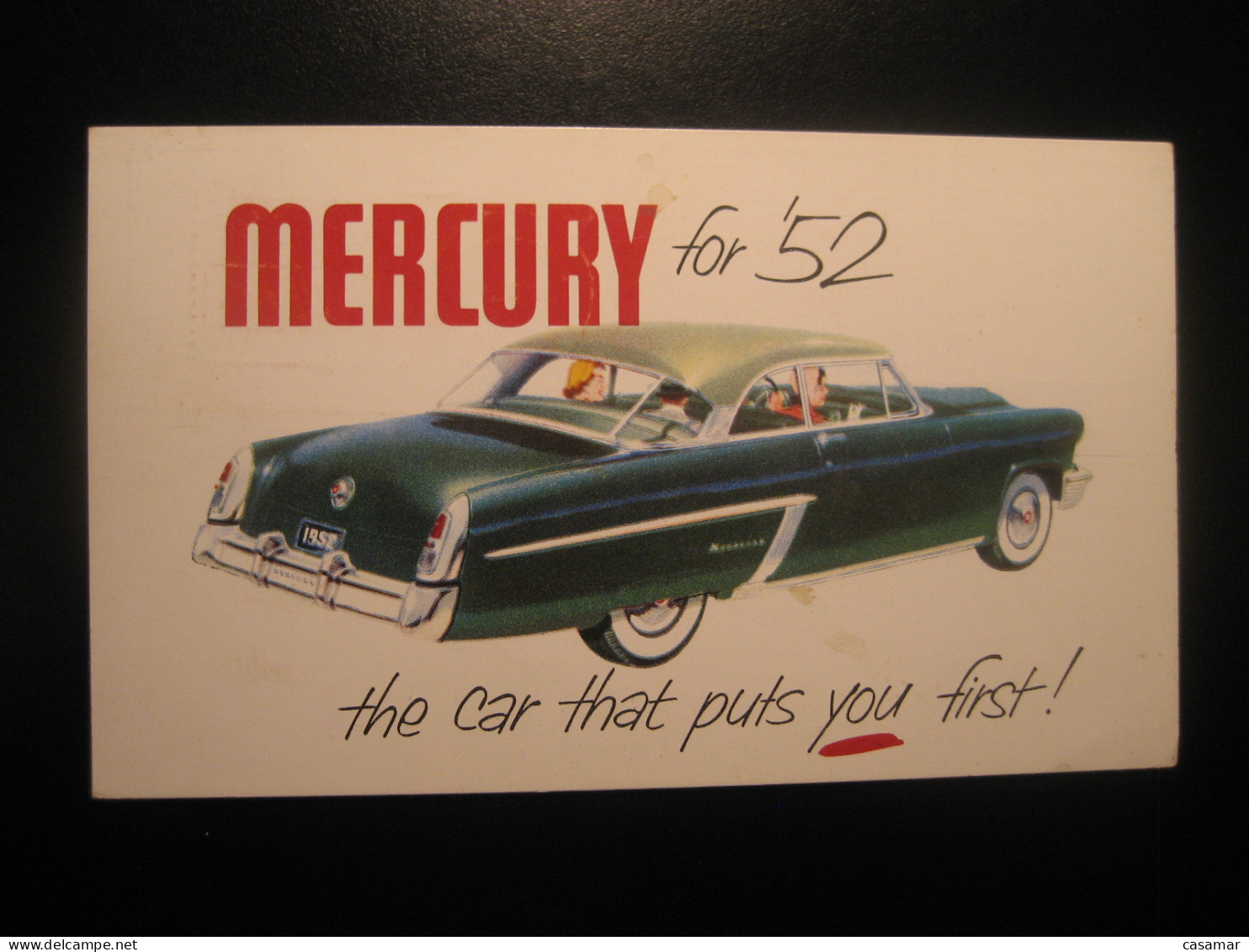 MERCURY For 52 Lincoln Car Auto Broadway Oakland Meter Mail Cancel 1952 California USA Postcard - Oakland