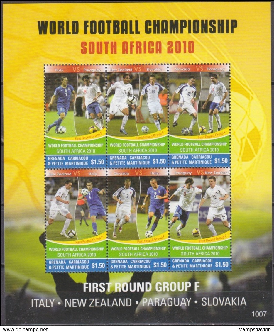 2010	Grenada - Grenadines	4575-80KL	2010 World Championship On Football South Africa	7,00 € - 2010 – Afrique Du Sud