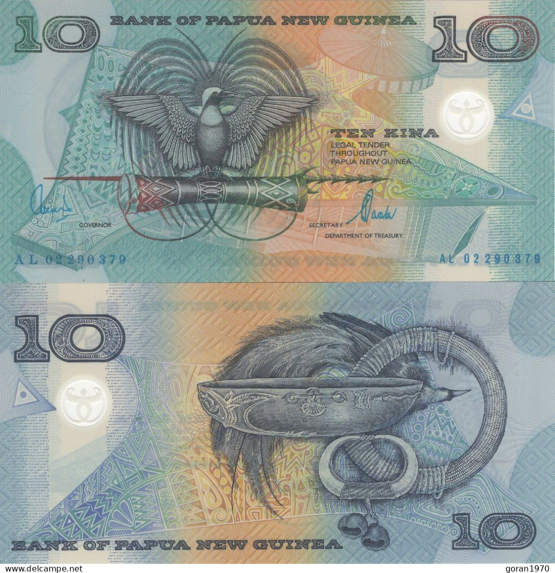 PAPUA NEW GUINEA 10 Kina 2002 UNC, P-26 Polymer - Papoea-Nieuw-Guinea