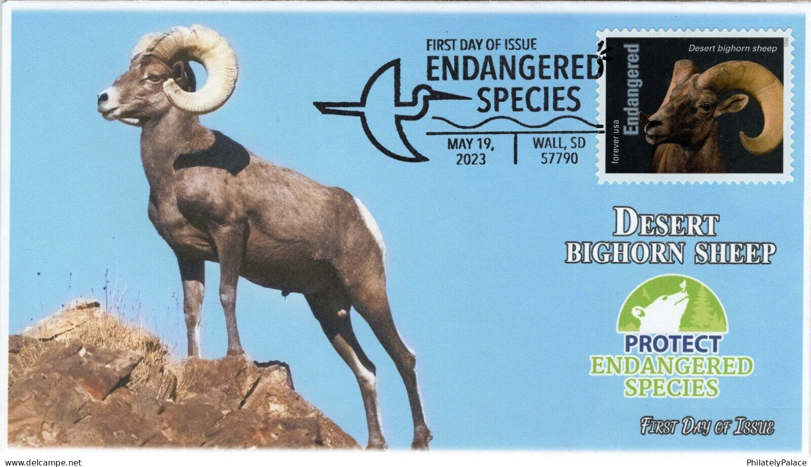 USA 2023 Desert Bighorn Sheep, Endangered Species, Animal,Pictorial Postmark, FDC Cover (**) - Covers & Documents